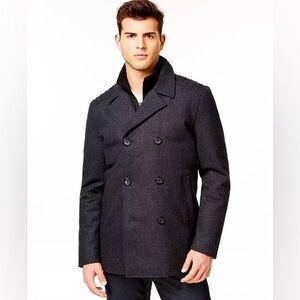GUESS Wool-Blend Peacoat Gray M